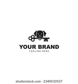 logotipo y clave de perro negro