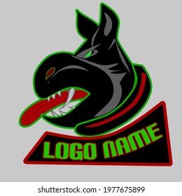 Black dog logo vector for esport logo