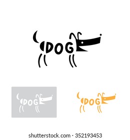 Black dog logo. Vector image. Three options.