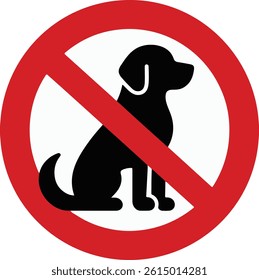 Black dog not allow silhouette  forbidden by red no sign logo