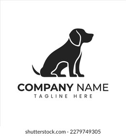 Black Dog on a white background Logo Design in modern minimalist illustrations flat icons, vector logo