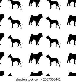 black dog patterns on white background vector fabric textile backdrop