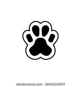 Black Dog Paw Print Silhouette Vector Illustration	