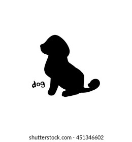 Black dog silhouette, abstract vector illustration