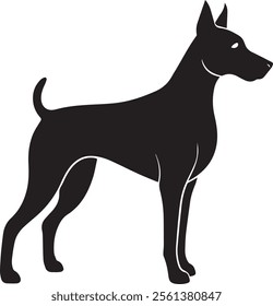  A black dog silhouette design