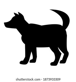 black dog silhouette. dog form.