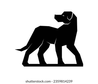 Black dog silhouette icon vector illustration