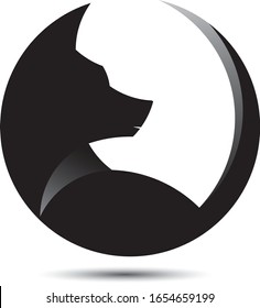 Vector de logotipo de silueta de perro negro