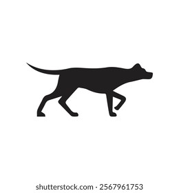 black dog silhouette on white background, dog logo, dog icon, pet vector, paws design animals, animals logo, cats symbol, doggy design, doggy vector, veterinary icons, animals vector for business.