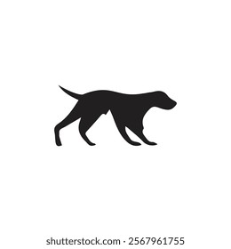 black dog silhouette on white background, dog logo, dog icon, pet vector, paws design animals, animals logo, cats symbol, doggy design, doggy vector, veterinary icons, animals vector for business.