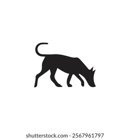 black dog silhouette on white background, dog logo, dog icon, pet vector, paws design animals, animals logo, cats symbol, doggy design, doggy vector, veterinary icons, animals vector for business.