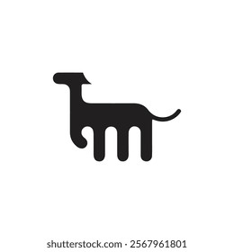 black dog silhouette on white background, dog logo, dog icon, pet vector, paws design animals, animals logo, cats symbol, doggy design, doggy vector, veterinary icons, animals vector for business.