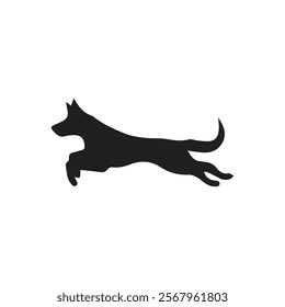 black dog silhouette on white background, dog logo, dog icon, pet vector, paws design animals, animals logo, cats symbol, doggy design, doggy vector, veterinary icons, animals vector for business.