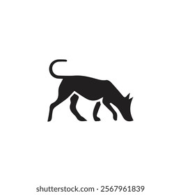 black dog silhouette on white background, dog logo, dog icon, pet vector, paws design animals, animals logo, cats symbol, doggy design, doggy vector, veterinary icons, animals vector for business.