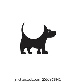 black dog silhouette on white background, dog logo, dog icon, pet vector, paws design animals, animals logo, cats symbol, doggy design, doggy vector, veterinary icons, animals vector for business.