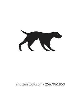 black dog silhouette on white background, dog logo, dog icon, pet vector, paws design animals, animals logo, cats symbol, doggy design, doggy vector, veterinary icons, animals vector for business.