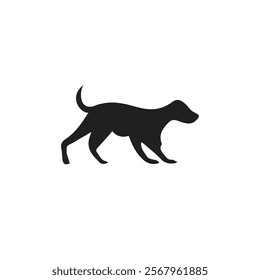 black dog silhouette on white background, dog logo, dog icon, pet vector, paws design animals, animals logo, cats symbol, doggy design, doggy vector, veterinary icons, animals vector for business.