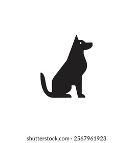 black dog silhouette on white background, dog logo, dog icon, pet vector, paws design animals, animals logo, cats symbol, doggy design, doggy vector, veterinary icons, animals vector for business.