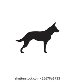 black dog silhouette on white background, dog logo, dog icon, pet vector, paws design animals, animals logo, cats symbol, doggy design, doggy vector, veterinary icons, animals vector for business.