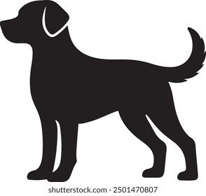 Black dog silhouette style vector illustration art