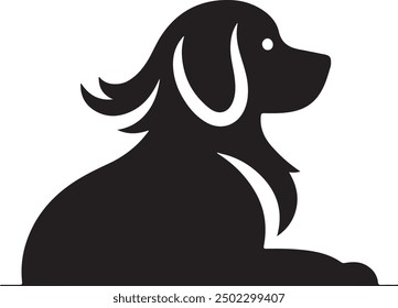 Black dog silhouette style vector illustration art