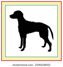 Diseño de Vector de silueta de perro negro sobre fondo blanco