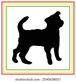 Diseño de Vector de silueta de perro negro sobre fondo blanco