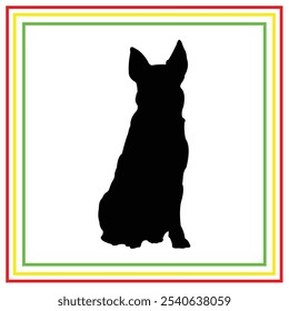 black dog silhouette vector design on white background