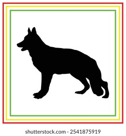 black dog silhouette vector design on white background