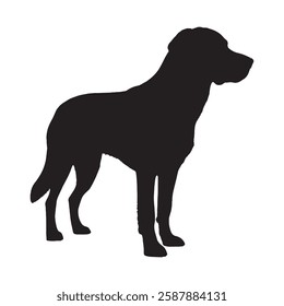 Black Dog Silhouette Vector - Ideal for Digital Use
