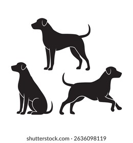 Black Dog Silhouette Vector Illustration