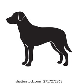 Black Dog Silhouette Vector Logo Icon Design