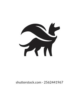 black dog silhouette, Vector silhouette of dog on white background, dog logo design vector, dog icon, pow icon vector, animals logo for any company and business. doggy symbol, doggy icon, doggy logo, 