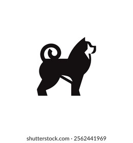 black dog silhouette, Vector silhouette of dog on white background, dog logo design vector, dog icon, pow icon vector, animals logo for any company and business. doggy symbol, doggy icon, doggy logo, 