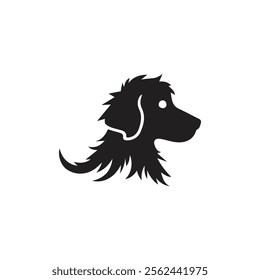 black dog silhouette, Vector silhouette of dog on white background, dog logo design vector, dog icon, pow icon vector, animals logo for any company and business. doggy symbol, doggy icon, doggy logo, 