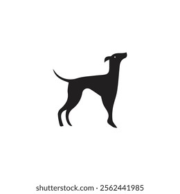 black dog silhouette, Vector silhouette of dog on white background, dog logo design vector, dog icon, pow icon vector, animals logo for any company and business. doggy symbol, doggy icon, doggy logo, 