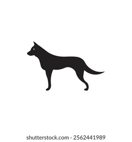 black dog silhouette, Vector silhouette of dog on white background, dog logo design vector, dog icon, pow icon vector, animals logo for any company and business. doggy symbol, doggy icon, doggy logo, 