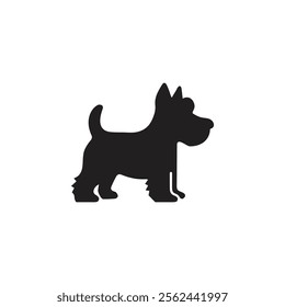 black dog silhouette, Vector silhouette of dog on white background, dog logo design vector, dog icon, pow icon vector, animals logo for any company and business. doggy symbol, doggy icon, doggy logo, 