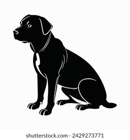 Black dog silhouettes. vector elements for design