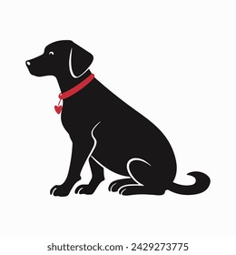 Black dog silhouettes. vector elements for design