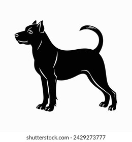 Black dog silhouettes. vector elements for design