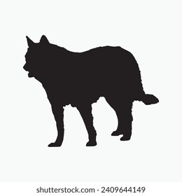 Black Dog sill silhouette vector on white background