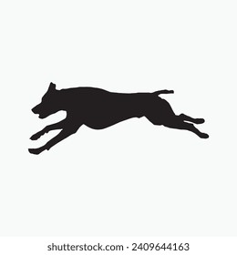 Black Dog sill silhouette vector on white background