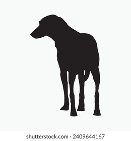 Black Dog sill silhouette vector on white background