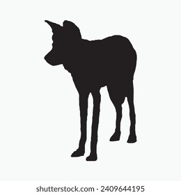 Black Dog sill silhouette vector on white background
