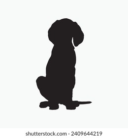 Black Dog sill silhouette vector on white background