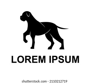 black dog simple logo vector 