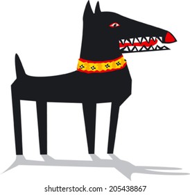 Black dog , vector illustration
