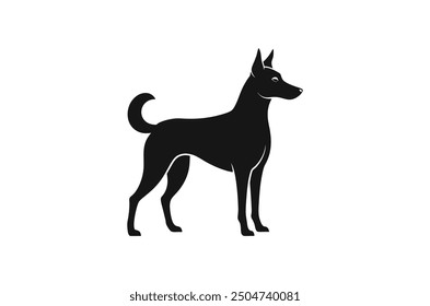 black Dog vector illustration, dog silhouette