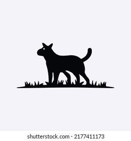 Diseño del logotipo del vector del perro negro 